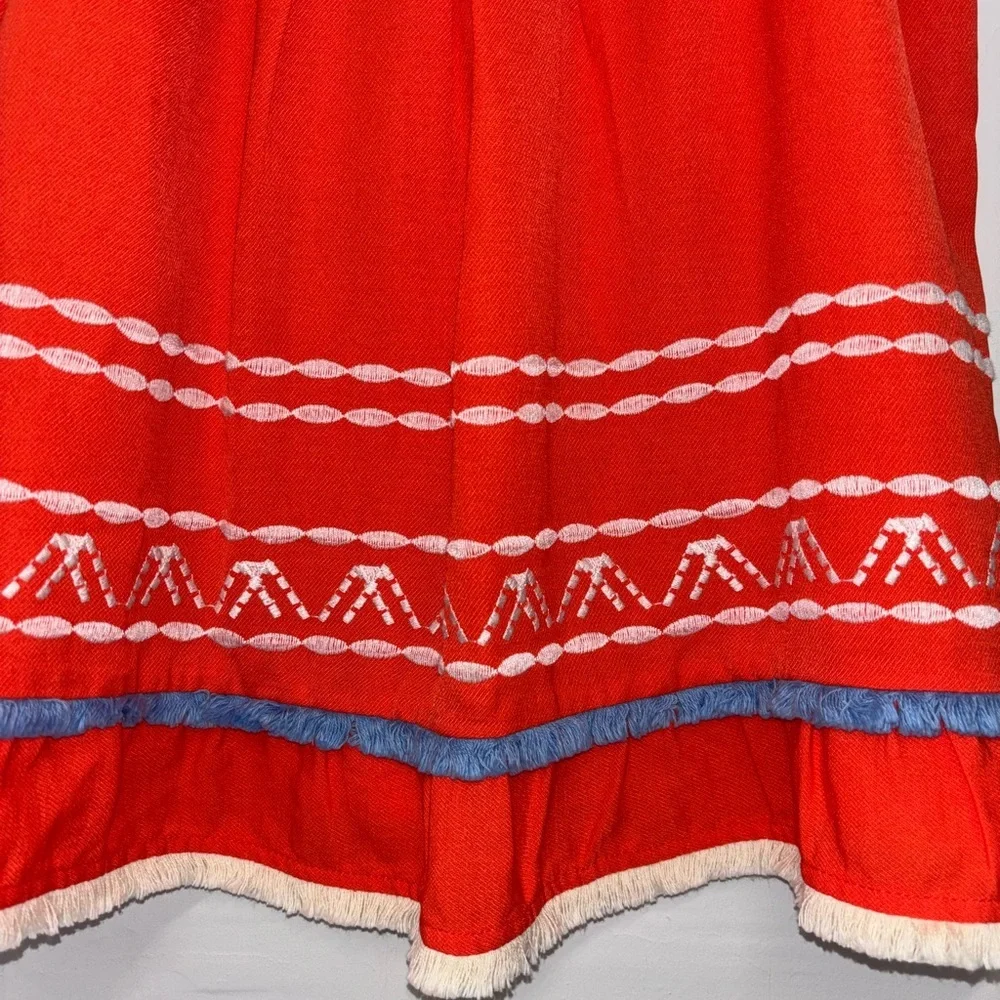 THML Boho Embroidered Sleeveless Red Top Size Small - Picture 2 of 5